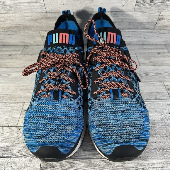 PUMA Men's 9 Ignite Evoknit Lo Sneakers Breathable Pink Dolphin EverTrack Blue - Picture 9 of 16